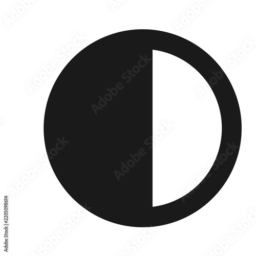 High contrast split circle light dark UI a11y icon