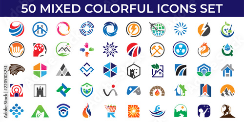Professional Colorful Business and Universal Symbol Vector Icons