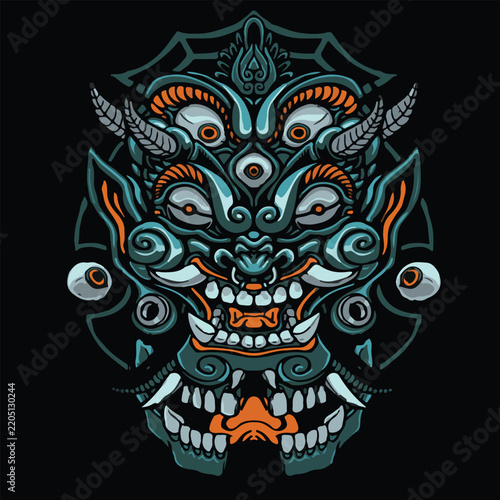 
traditional with a ghost style with fangs