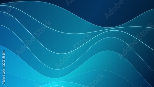 Abstract Blue Wave Background Loop, Modern Fluid Lines Animation, Smooth Motion Graphics   