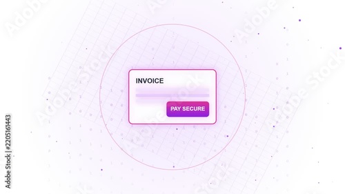 Online Secure Payment and Digital Invoice Animation Loop   