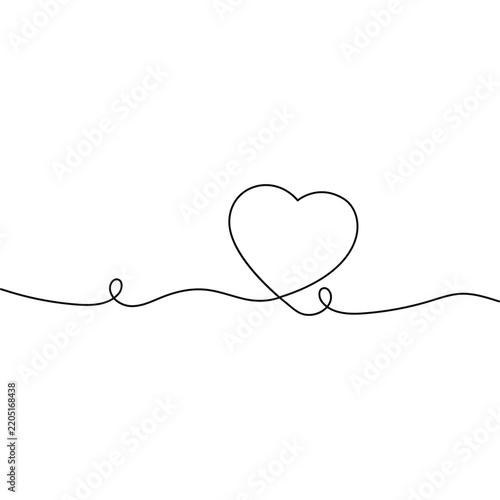 Horizontal line extending from both sides of the heart across the canvas.