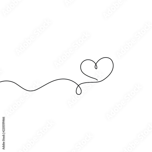 Horizontal line extending from both sides of the heart across the canvas.