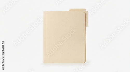 Manila folder photo featuring a classic manila paper file folder isolated on white background with copy space