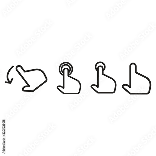 Hand Cursor Click and Tap Gesture Icons – Minimal Outline UI Set