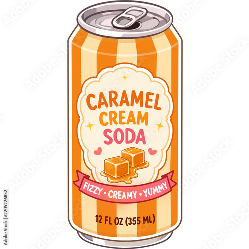 Cute Caramel Cream Soda Clipart PNG