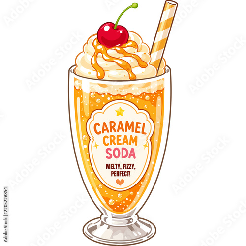 Cute Caramel Cream Soda Clipart PNG
