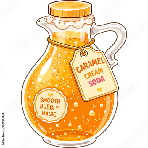 Cute Caramel Cream Soda Clipart PNG