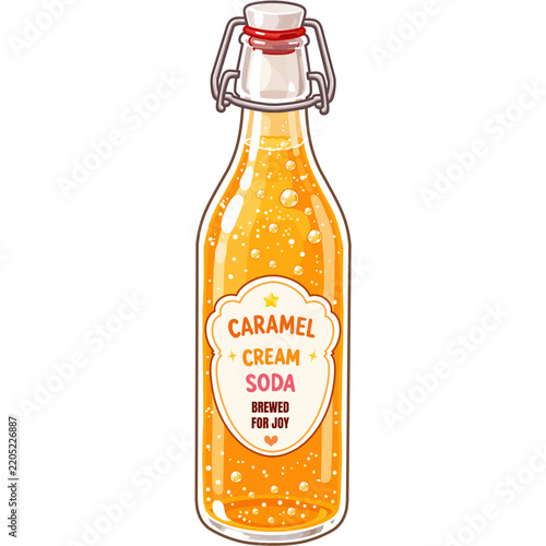 Cute Caramel Cream Soda Clipart PNG