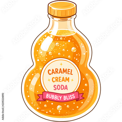Cute Caramel Cream Soda Clipart PNG