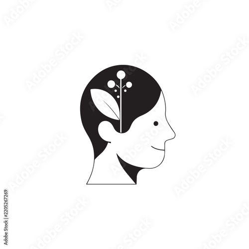 Brain power and innovation line vector icon for AI and machine learning