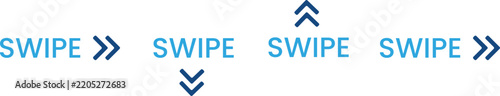 Swipe gesture arrows pointing right for user interface, mobile app, or digital marketing design