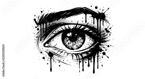 Ink Splatter Eye Illustration Design