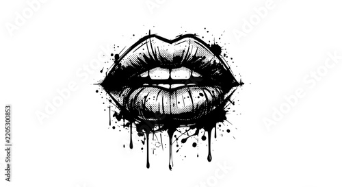 Ink Splatter Lips Illustration