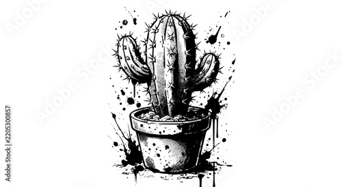 Splatter Cactus Illustration Design