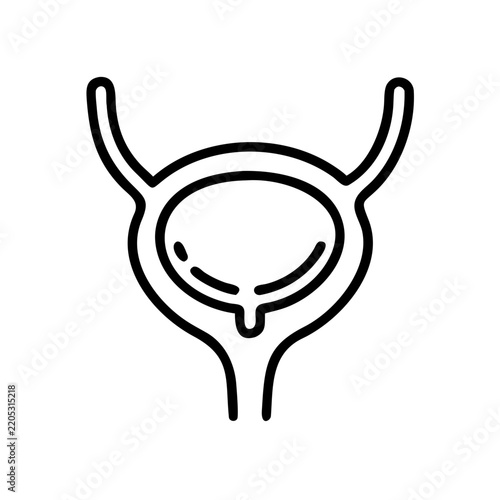 Urinary bladder anatomy organ icon for medical health charts.