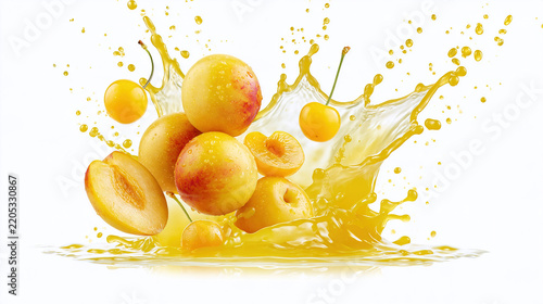Golden liquid dripping from plump fruits