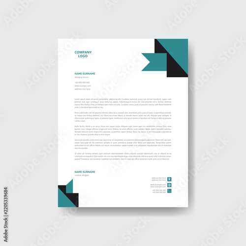 Professional Corporate Letterhead Design Template in A4 Size.