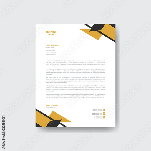 Professional Corporate Letterhead Design Template in A4 Size.