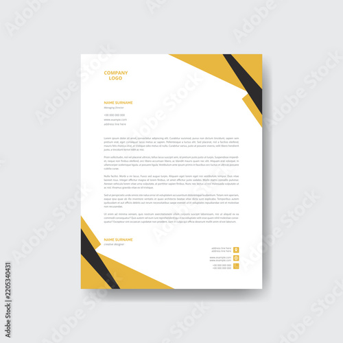 Professional Corporate Letterhead Design Template in A4 Size.