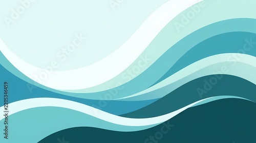 Abstract background with smooth flowing blue waves and soft gradient layers