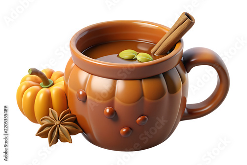 Autumn picnic set with utensils plates cups pumpkin and leaves arranged neatly on transparent background