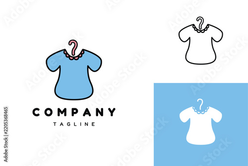 Cute Kids Hanger Shirt Logo Design Template