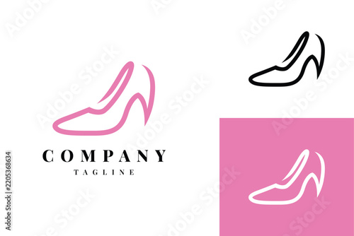 Elegant High Heels Fashion Logo Design Template