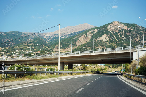 Glafkou road, passing under the Patras Bypass, also known as the Patras Peripheral Motorway.