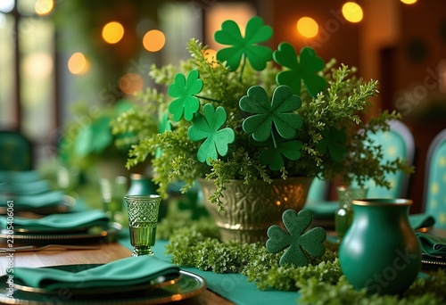 Shamrock Accents for St. Patrick's Revelry Gatherings: Playful Green Elements for Festive Occasions