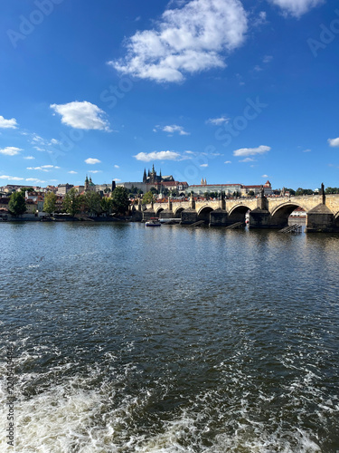 Prague Charles Bridge and Prague Castle Over the Vltava River