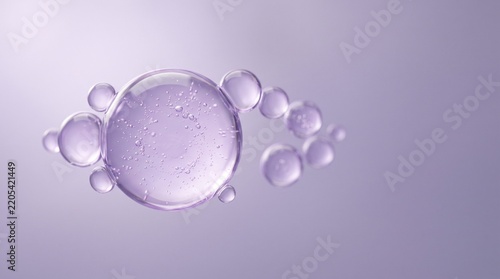 Lavender gel bubbles suspended in luminous haze