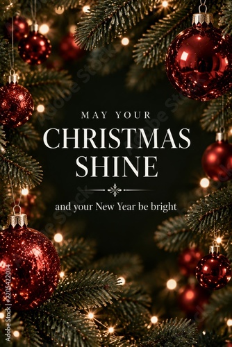 Festive Message on a Dark Background With Christmas Decorations
