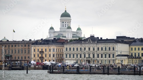 helsinki cathedral cityscape view from ferry finland tourism travel destination