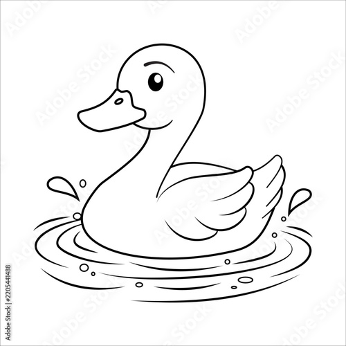 Nice Duck Coloring Page To Printable For Children Colouring Book Images
