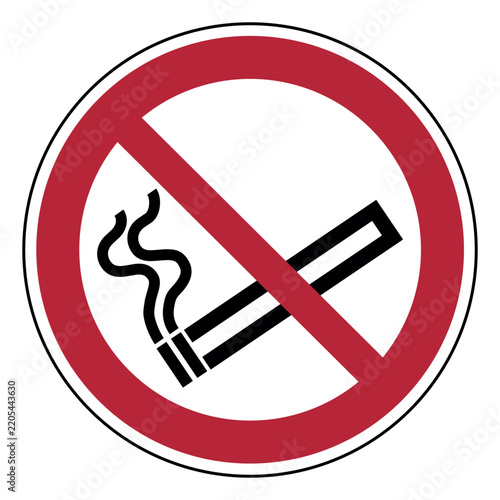 ISO 7010 P002 No Smoking Prohibition Sign – Red and White Circular Safety Symbol for Smoke-Free Areas, Workplace Regulations, Public Spaces, Healthcare and Fire Prevention