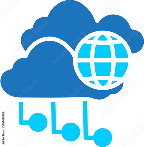 Hybrid Cloud glyph color icon