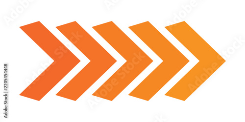 Orange Gradient Chevron Arrow Pattern, Right Pointing Directional Design Element for Speed, Movement, Progress, Navigation and Modern Graphic Design.eps