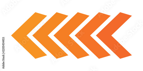 Orange Gradient Chevron Arrow Pattern, Right Pointing Directional Design Element for Speed, Movement, Progress, Navigation and Modern Graphic Design.eps