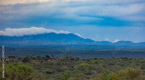 Konstfotografi A small village sits in the Lower Omo River Valley near Lake Turkana on the border of Ethiopia and Kenya