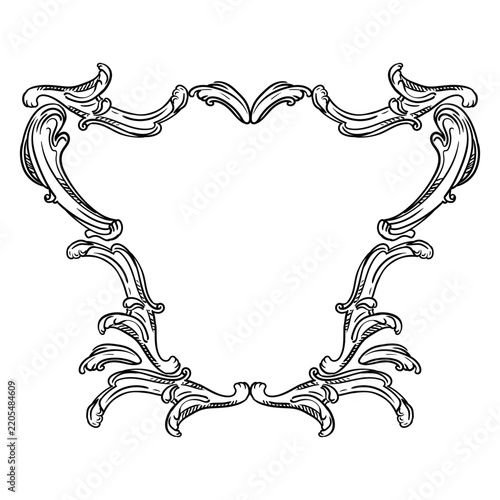 Floral vintage hand drawn isolated frame vector illustration