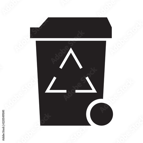 Wheelie garbage bin icon for city waste collection