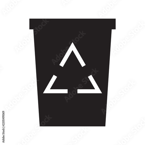 Recycling trash can icon for environmental sanitation control