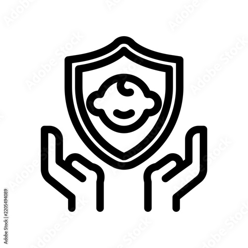 children protection line icon illustration vector graphic.eps