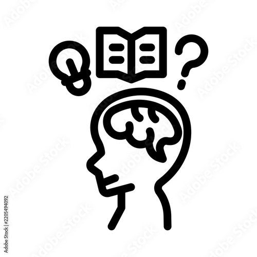 kids brain line icon illustration vector graphic.eps