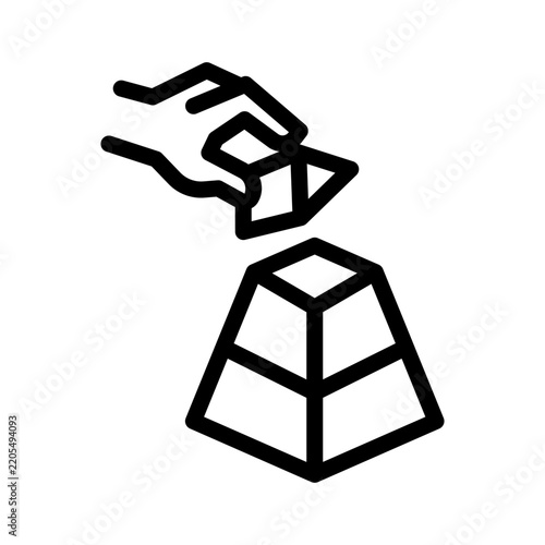  playing pyramid line icon illustration vector graphic.eps
