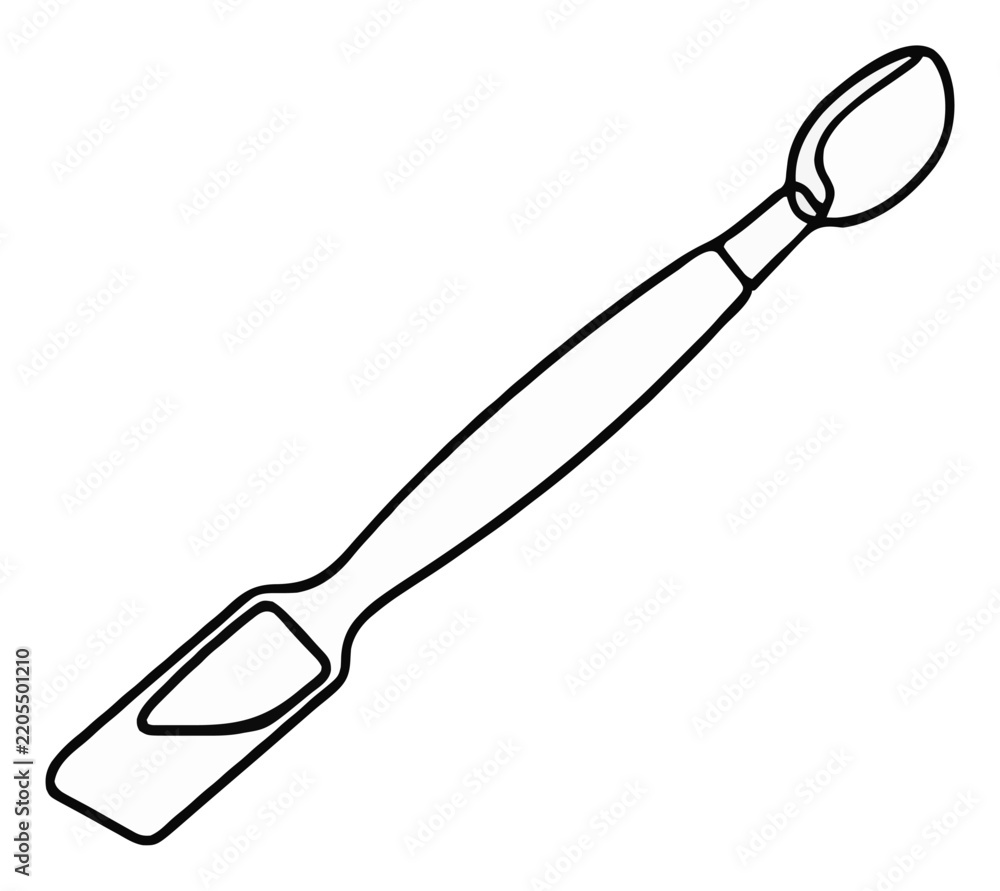 Obraz premium Nail manicurist cuticle pusher tool line art vector .... Generative AI