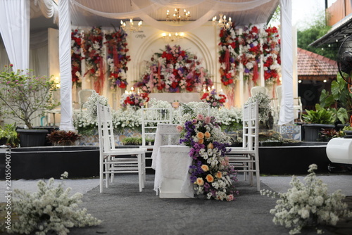 Wedding solemnization table in Indonesia