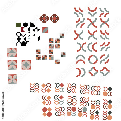 Mid-century Modern Geometric Patterns and Shapes for Graphic Design and Branding Projects