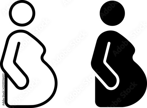Pregnancy pregnant woman profile maternity healthcare vector icon